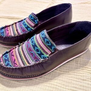 Roper Multicolor Textile & Brown Leather Slip-On Loafers